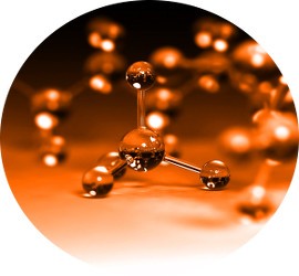 orange glass molecule